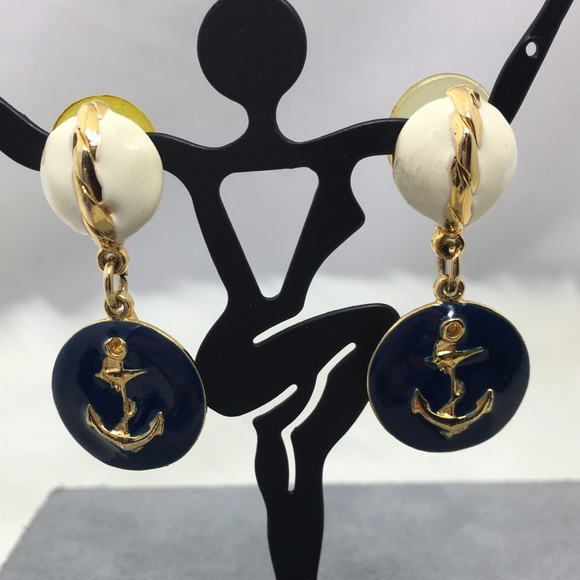 Vintage Don Lin Enamel Yacht Earrings - Picture 2 of 8